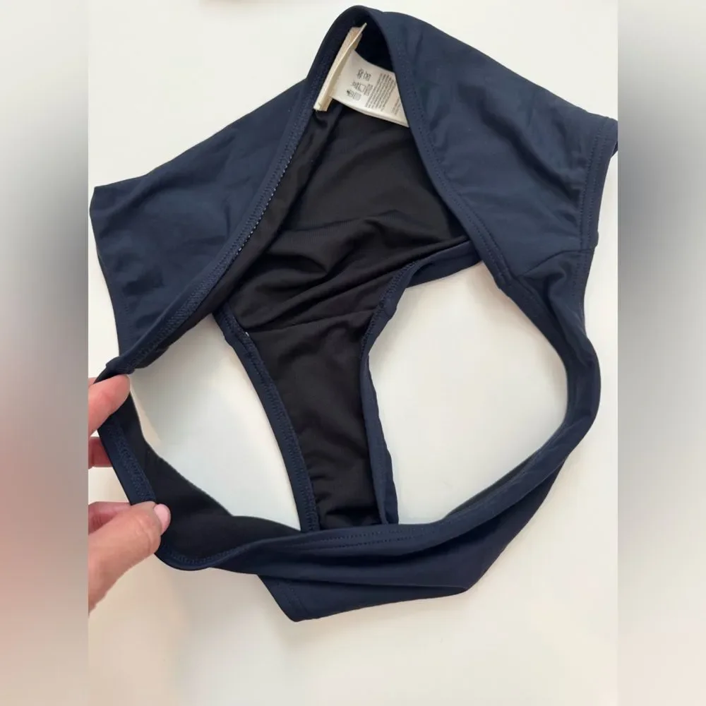 Michael Kors Navy Bikini with Gold Accents